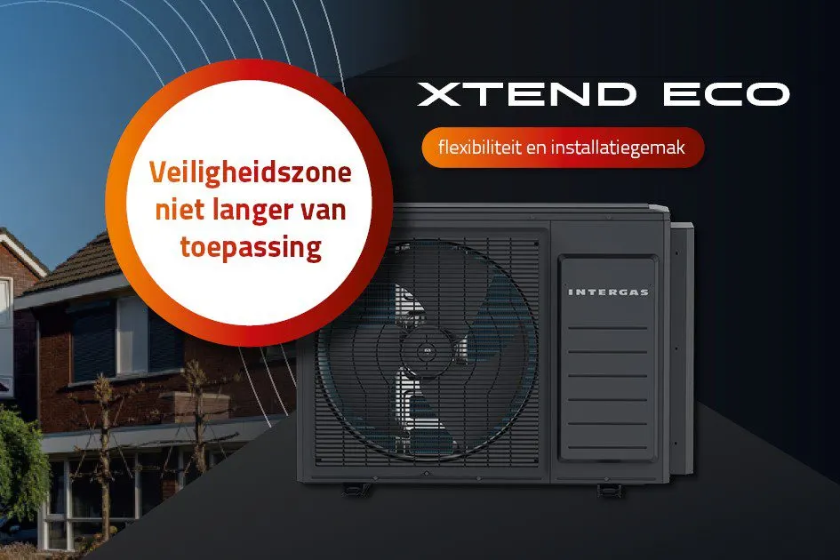 Intergas Xtend Eco: veiligheidszones rond buitenunit vaak niet meer nodig