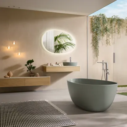 Kaschkasch ontwerpt badkamerlijn Antao voor Villeroy & Boch, geïnspireerd op dauwdruppels