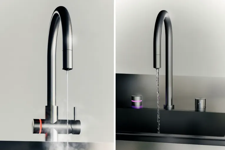 QuadroDesign Idealaqua+: keukenkraan met kokend, gekoeld en bruisend water
