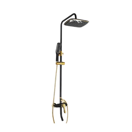 Mat zwarte en gouden opbouw douche