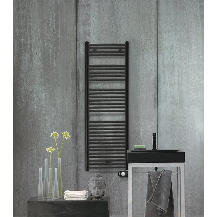 Zehnder Aura elektrische badkamerradiator / 1226 x 500 / 750 Watt / Zwart